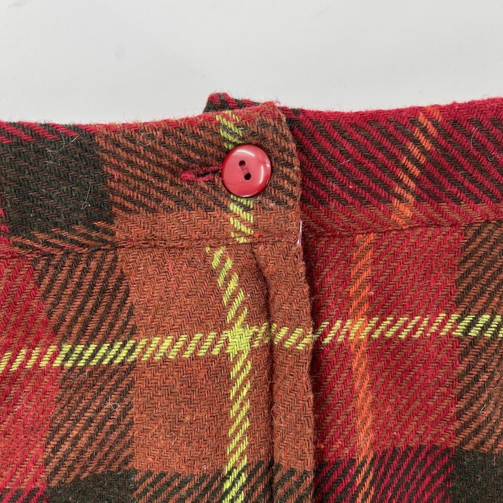 Y2K Hillard Hanson Plaid Pencil Mini Skirt Academia Womens 6 Red 90s Schoolgirl - Picture 4 of 12